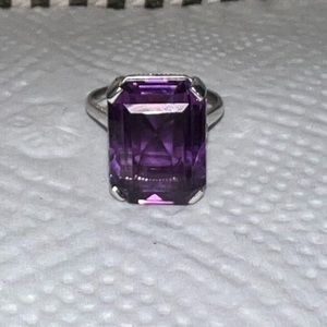 ‼️SOLD‼️ on eBay Large Purple Amethyst 14K White Gold Ring